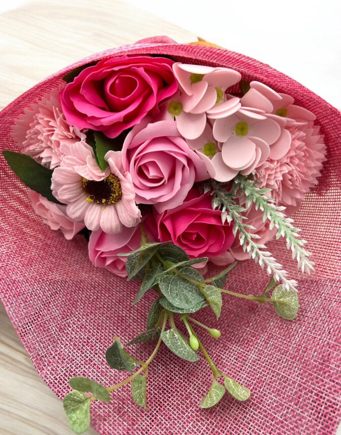 Bouquet en pétales de savon Rose