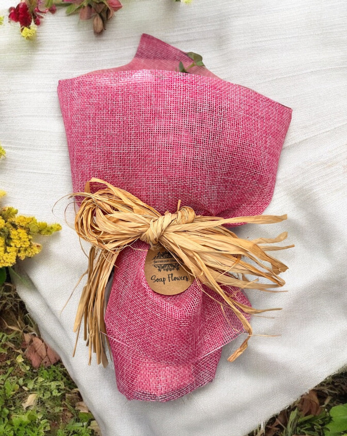 Bouquet en pétales de savon Rose