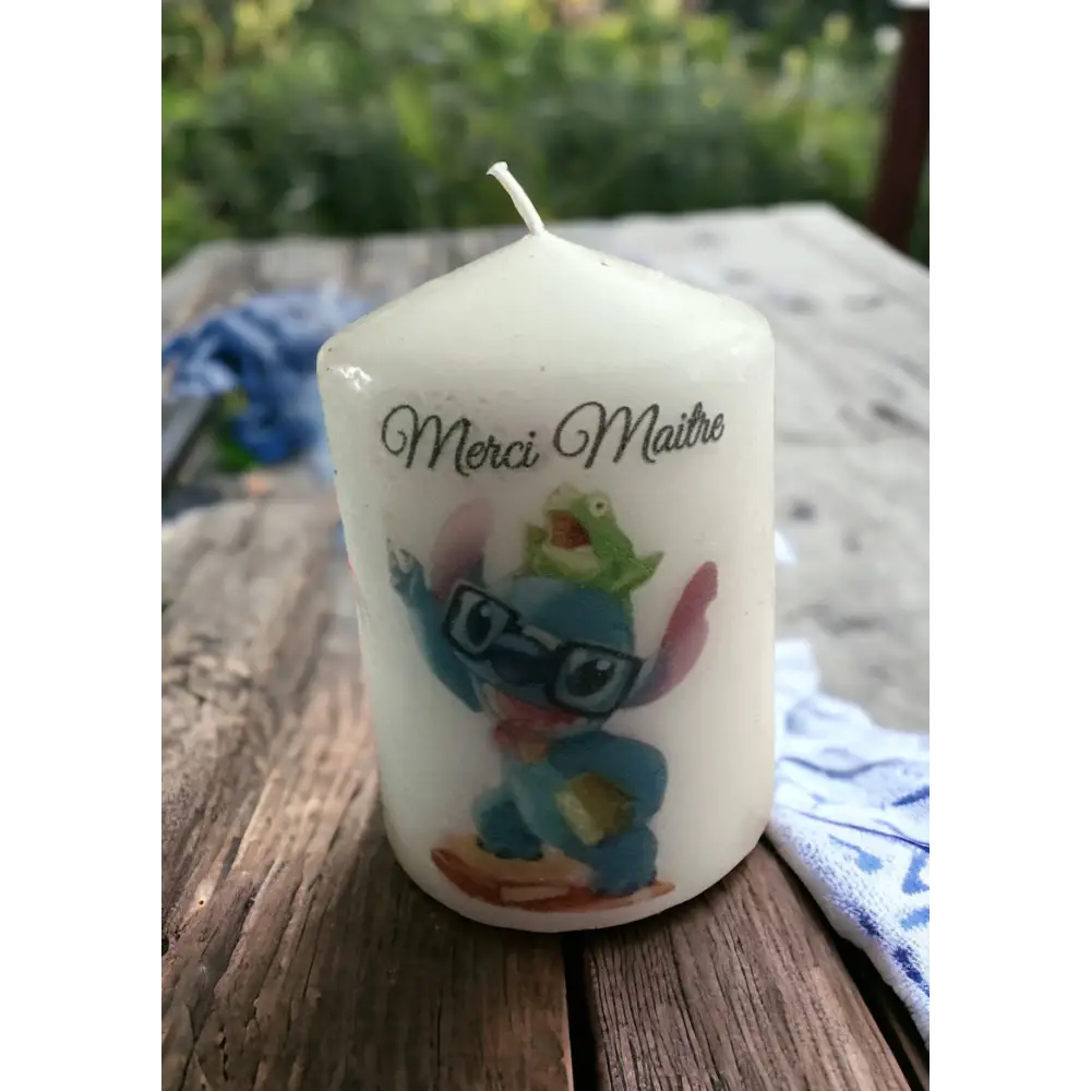 Bougie MERCI ou BONNE FETE - Merci maître - Bougie