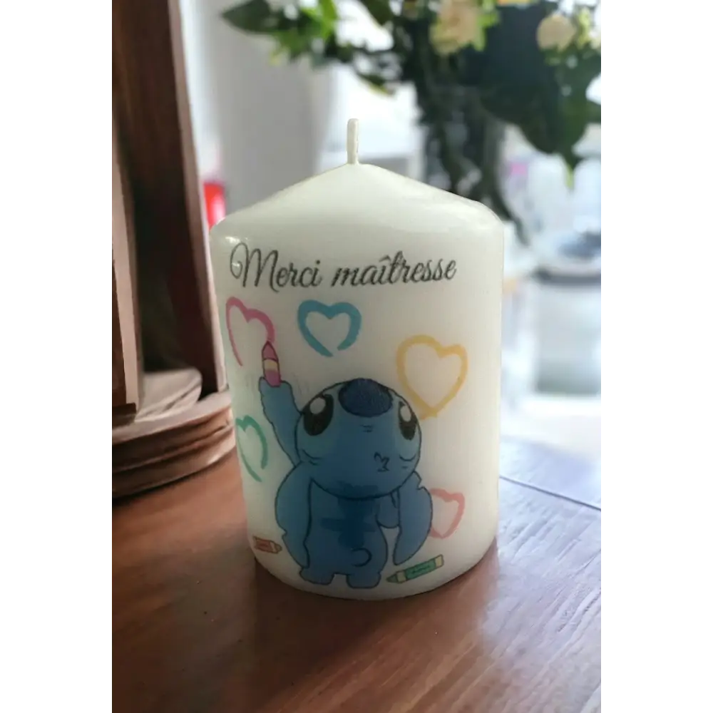 Bougie MERCI ou BONNE FETE - Merci maîtresse - Bougie