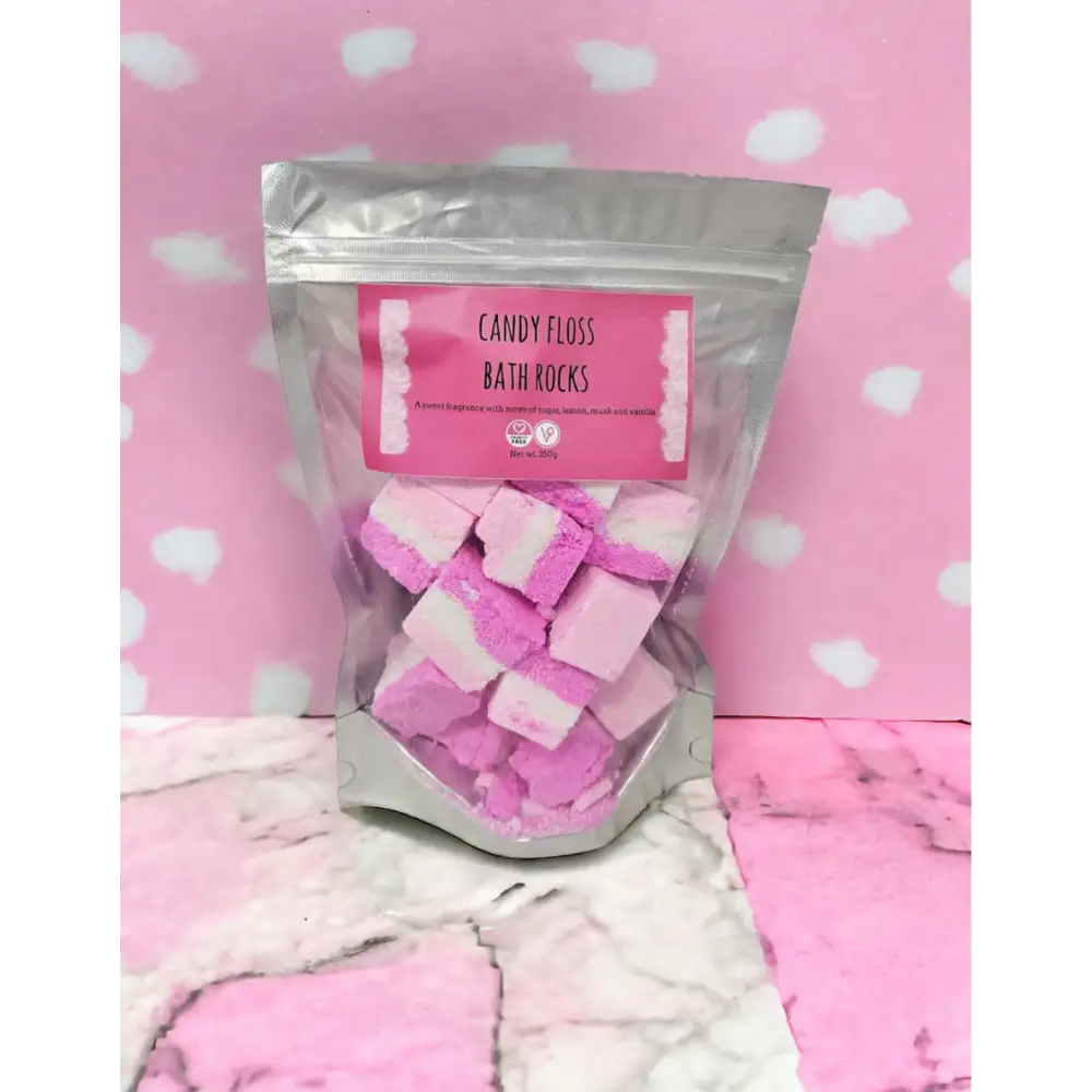 Pierres de bain effervescentes parfum au choix Destockage - Rose barbe à papa - Bombe de bain