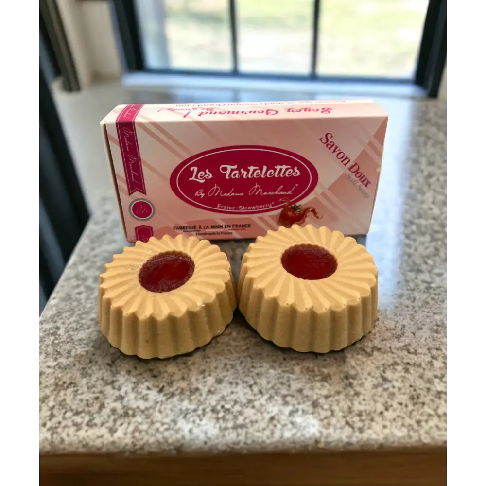 Savons tartelettes parfum fraise ou chocolat Destockage - Fraise - Savon gourmand