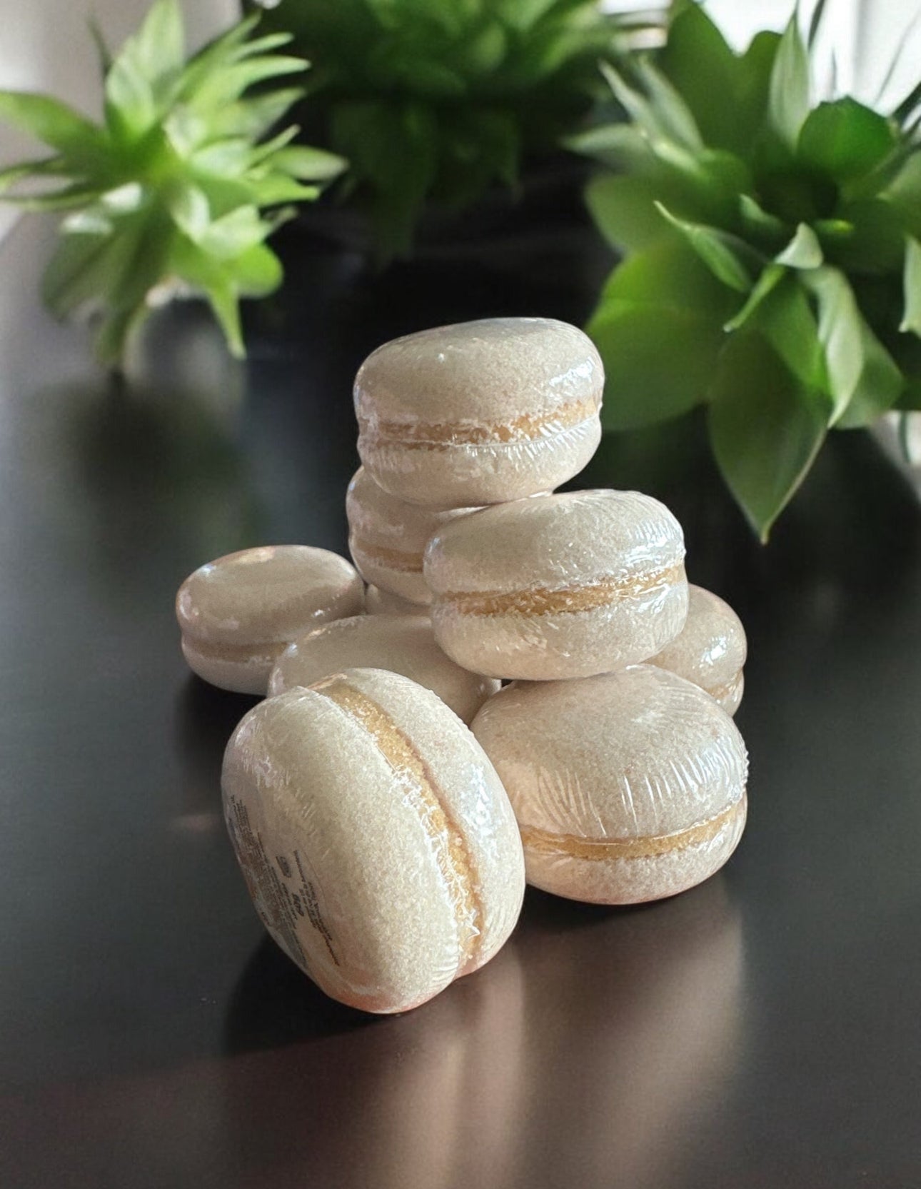 Macaron de bain effervescent