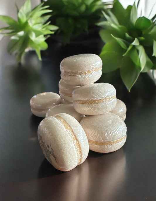 Macaron de bain effervescent