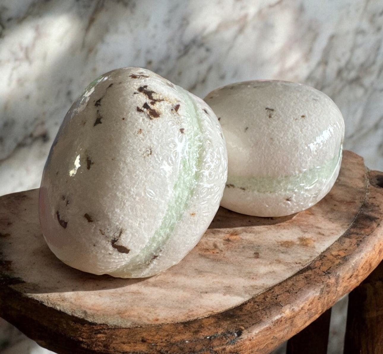 Macaron de bain effervescent