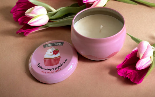 Bougie pot métallique parfum au choix