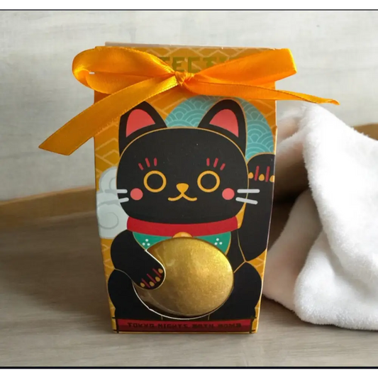 Coffret bombe de bain Maneki Neko Destockage - Noir Nuit de Tokyo - Bombe de bain
